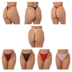 Kit 4 Calcinhas Fio Dental em Tule e Renda com Strass, Ayla!